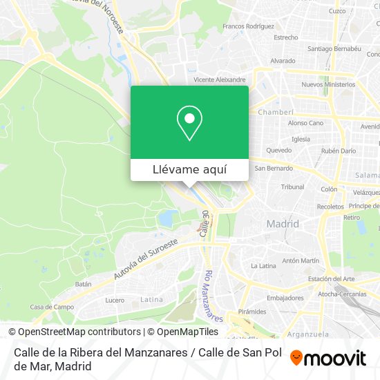 Mapa Calle de la Ribera del Manzanares / Calle de San Pol de Mar