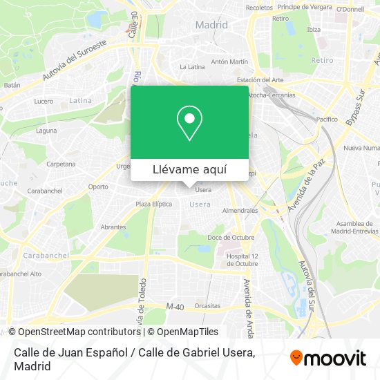Mapa Calle de Juan Español / Calle de Gabriel Usera