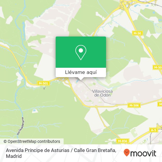 Mapa Avenida Príncipe de Asturias / Calle Gran Bretaña