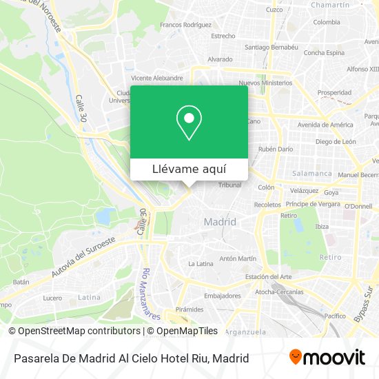 Mapa Pasarela De Madrid Al Cielo Hotel Riu