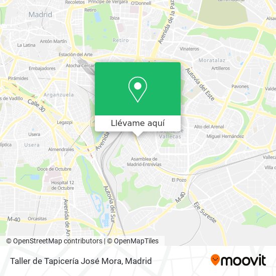 Mapa Taller de Tapicería José Mora