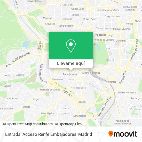 Mapa Entrada: Acceso Renfe Embajadores