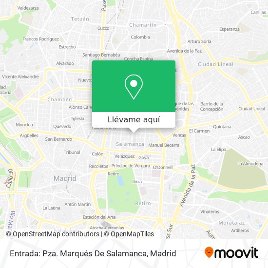 Mapa Entrada: Pza. Marqués De Salamanca