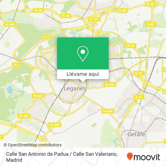 Mapa Calle San Antonio de Padua / Calle San Valeriano