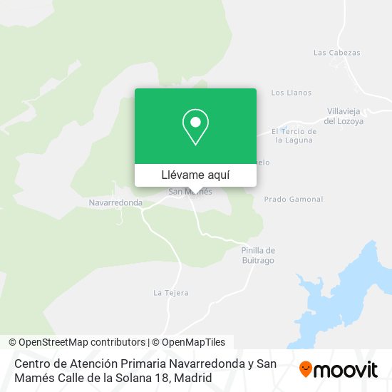 Mapa Centro de Atención Primaria Navarredonda y San Mamés Calle de la Solana 18