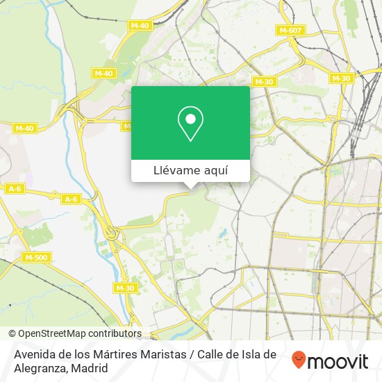 Mapa Avenida de los Mártires Maristas / Calle de Isla de Alegranza