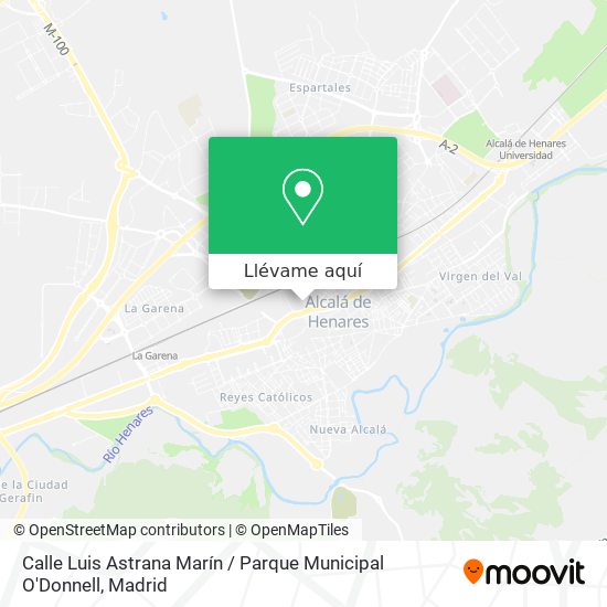 Mapa Calle Luis Astrana Marín / Parque Municipal O'Donnell