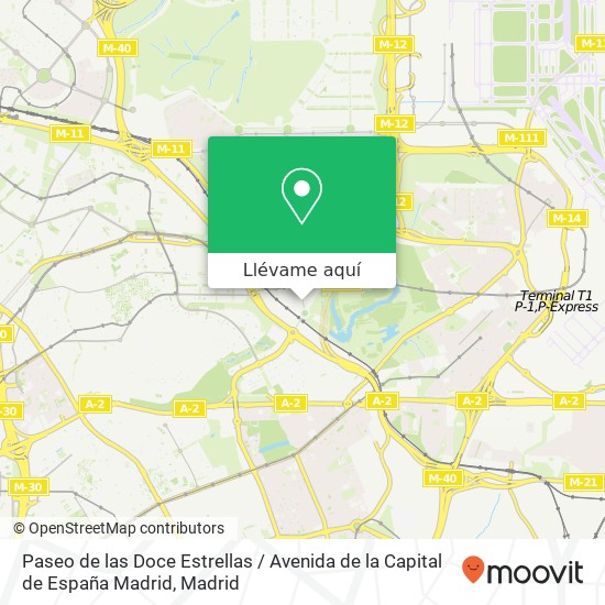 Mapa Paseo de las Doce Estrellas / Avenida de la Capital de España Madrid