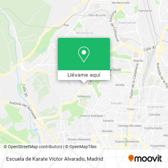 Mapa Escuela de Karate Víctor Alvarado