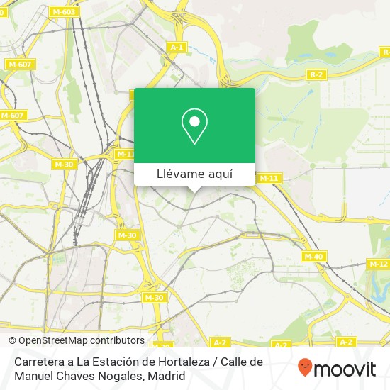 Mapa Carretera a La Estación de Hortaleza / Calle de Manuel Chaves Nogales