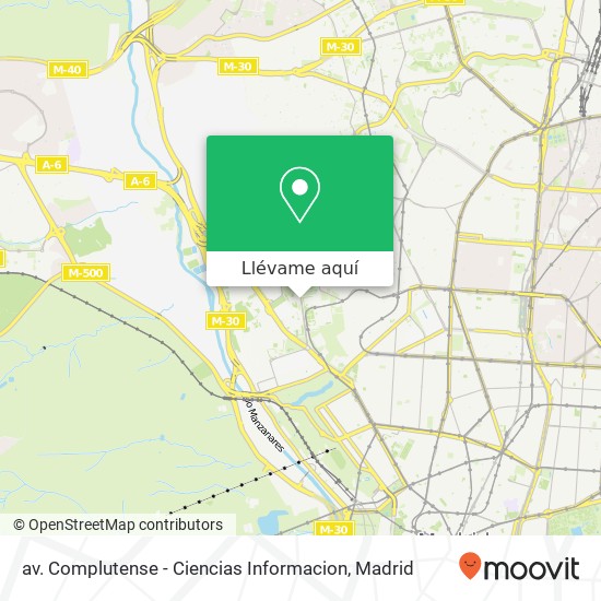 Mapa av. Complutense - Ciencias Informacion