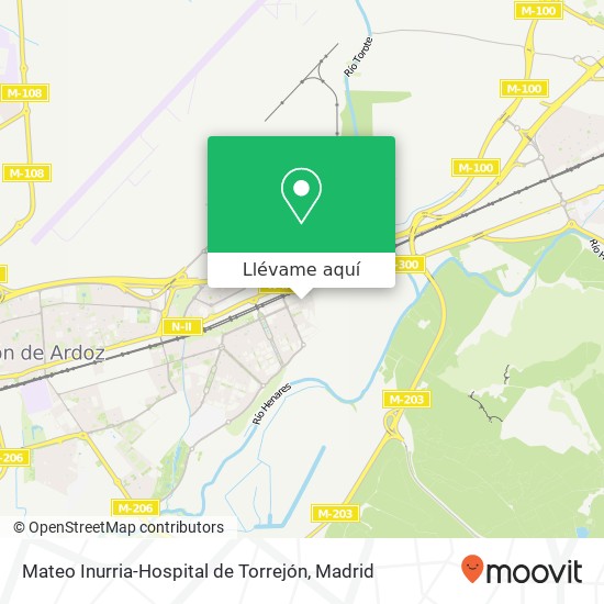 Mapa Mateo Inurria-Hospital de Torrejón