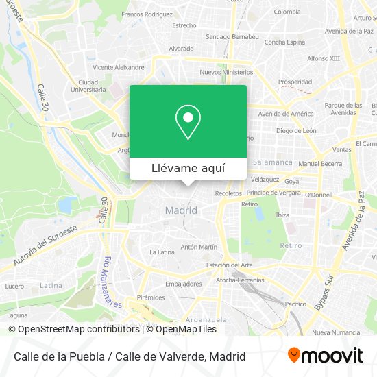 Mapa Calle de la Puebla / Calle de Valverde