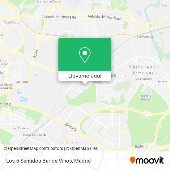 Mapa Los 5 Sentidos Bar de Vinos
