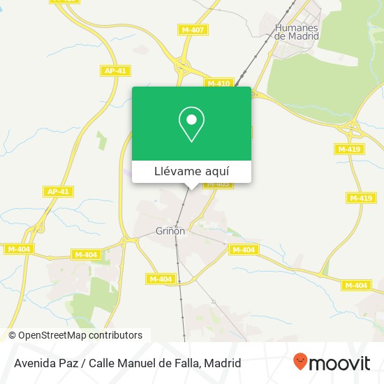 Mapa Avenida Paz / Calle Manuel de Falla