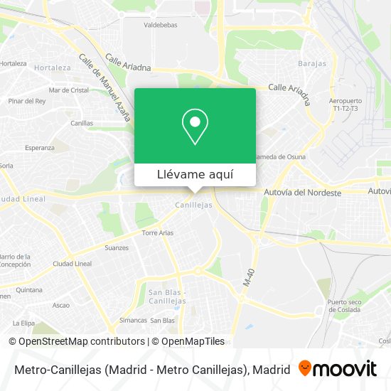 Mapa Metro-Canillejas (Madrid - Metro Canillejas)