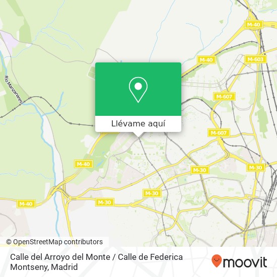 Mapa Calle del Arroyo del Monte / Calle de Federica Montseny