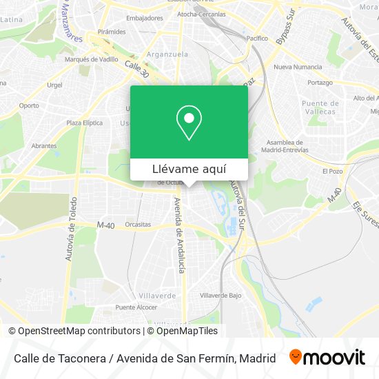 Mapa Calle de Taconera / Avenida de San Fermín