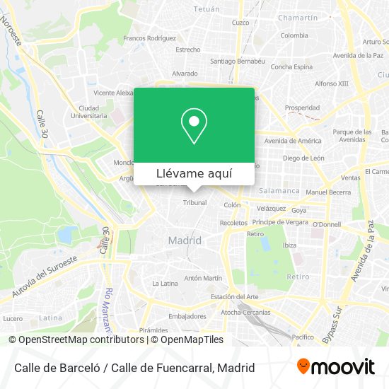 Mapa Calle de Barceló / Calle de Fuencarral