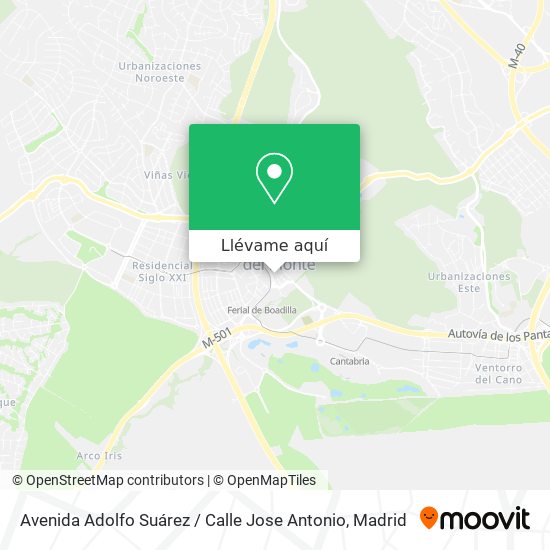 Mapa Avenida Adolfo Suárez / Calle Jose Antonio