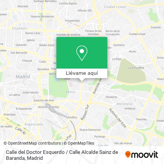 Mapa Calle del Doctor Esquerdo / Calle Alcalde Sainz de Baranda