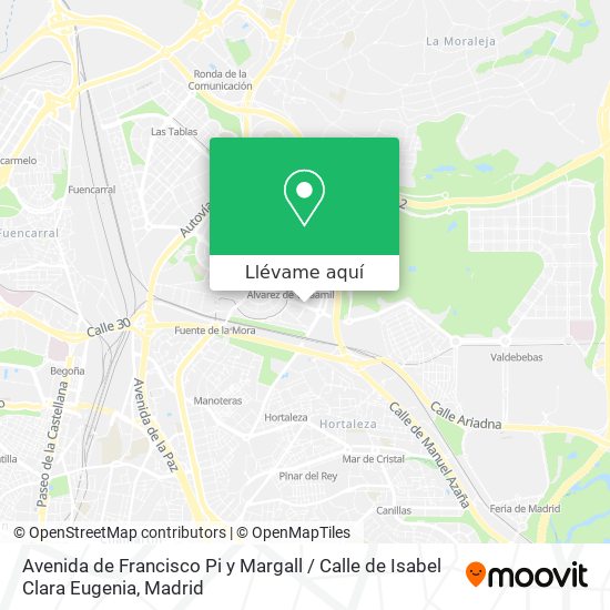 Mapa Avenida de Francisco Pi y Margall / Calle de Isabel Clara Eugenia