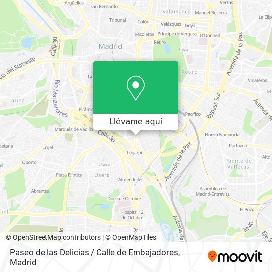 Mapa Paseo de las Delicias / Calle de Embajadores