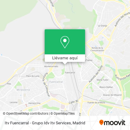 Mapa Itv Fuencarral - Grupo Idv Itv Services