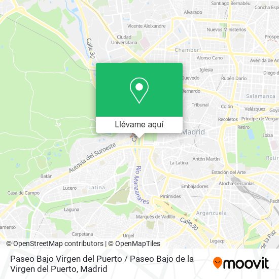 Mapa Paseo Bajo Virgen del Puerto / Paseo Bajo de la Virgen del Puerto