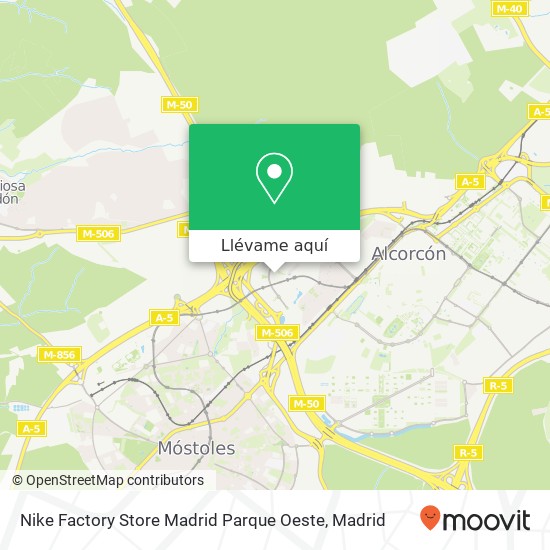 Mapa Nike Factory Store Madrid Parque Oeste