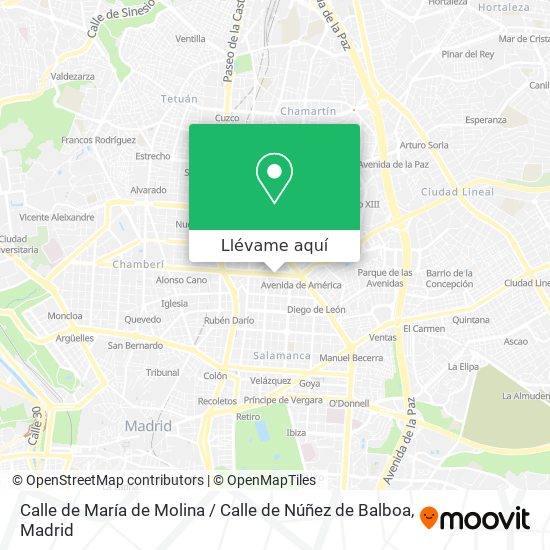 Mapa Calle de María de Molina / Calle de Núñez de Balboa
