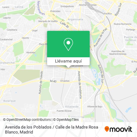 Mapa Avenida de los Poblados / Calle de la Madre Rosa Blanco