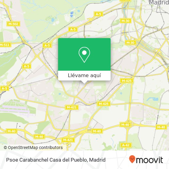 Mapa Psoe Carabanchel Casa del Pueblo