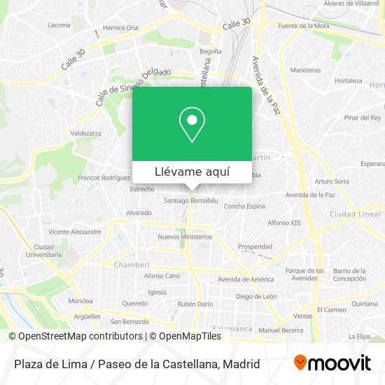 Mapa Plaza de Lima / Paseo de la Castellana