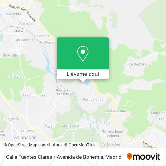 Mapa Calle Fuentes Claras / Avenida de Bohemia