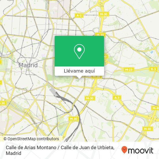 Mapa Calle de Arias Montano / Calle de Juan de Urbieta