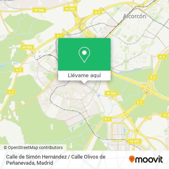Mapa Calle de Simón Hernández / Calle Olivos de Peñanevada