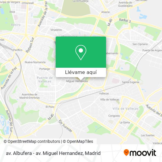 Mapa av. Albufera - av. Miguel Hernandez