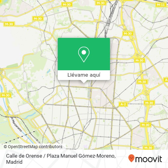Mapa Calle de Orense / Plaza Manuel Gómez-Moreno