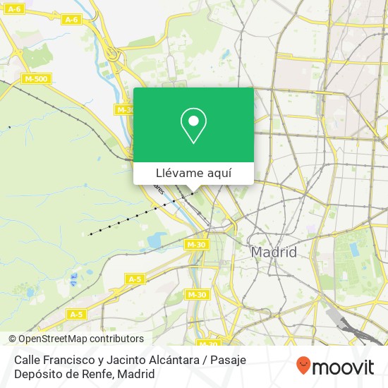 Mapa Calle Francisco y Jacinto Alcántara / Pasaje Depósito de Renfe