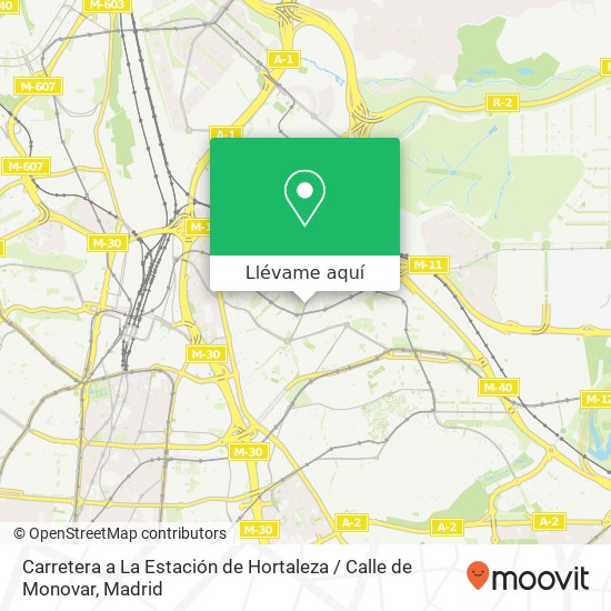 Mapa Carretera a La Estación de Hortaleza / Calle de Monovar