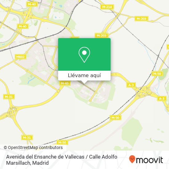 Mapa Avenida del Ensanche de Vallecas / Calle Adolfo Marsillach