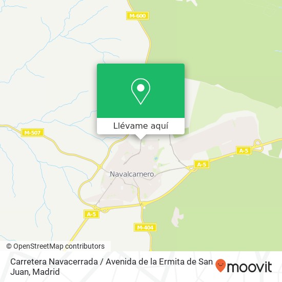 Mapa Carretera Navacerrada / Avenida de la Ermita de San Juan