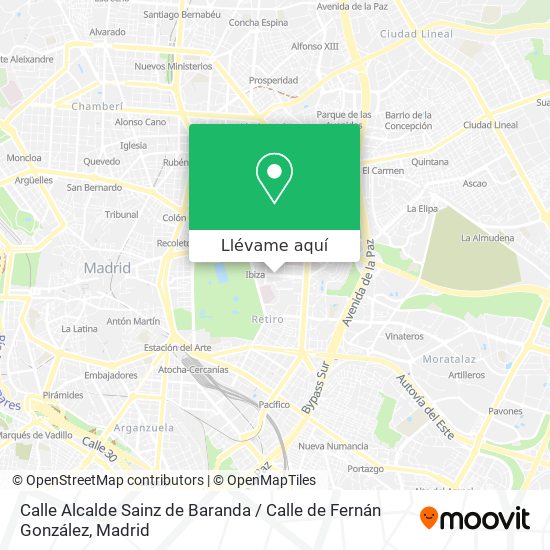 Mapa Calle Alcalde Sainz de Baranda / Calle de Fernán González