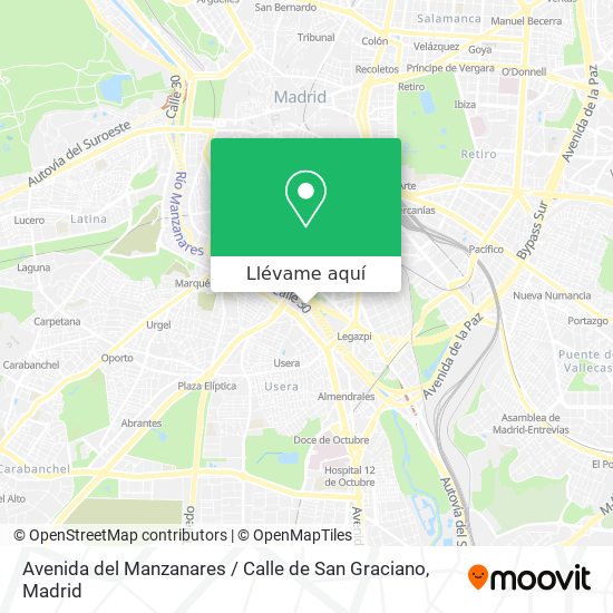 Mapa Avenida del Manzanares / Calle de San Graciano