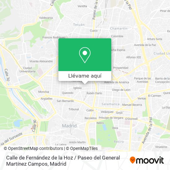 Mapa Calle de Fernández de la Hoz / Paseo del General Martínez Campos