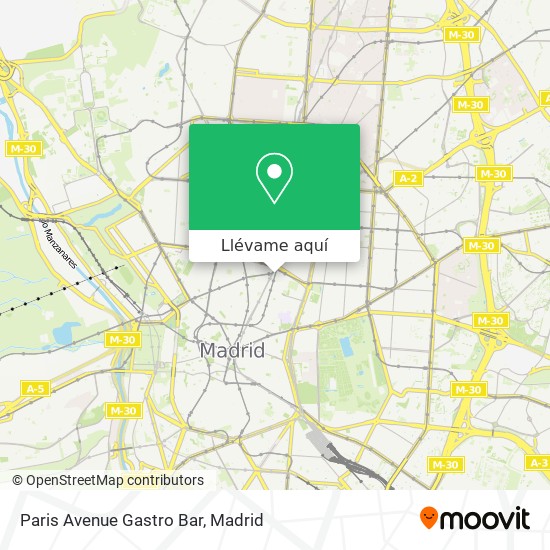 Mapa Paris Avenue Gastro Bar