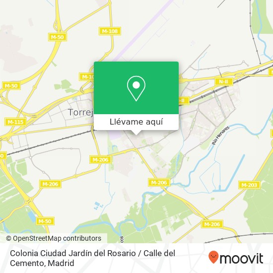 Mapa Colonia Ciudad Jardín del Rosario / Calle del Cemento