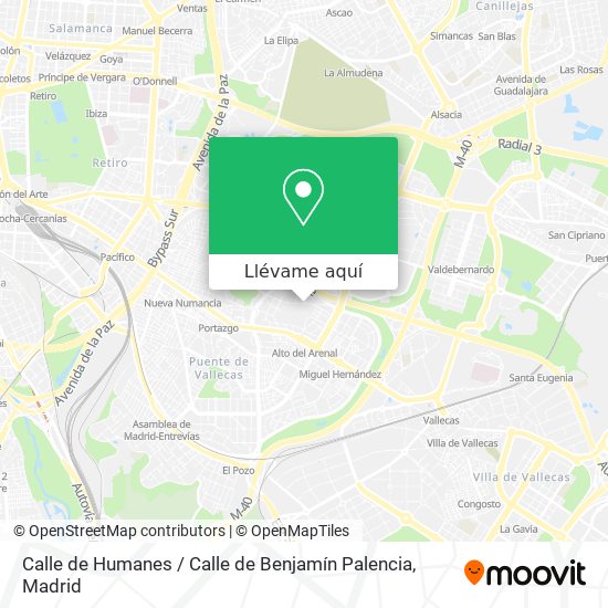 Mapa Calle de Humanes / Calle de Benjamín Palencia