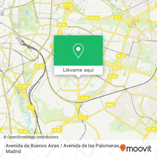 Mapa Avenida de Buenos Aires / Avenida de las Palomeras
